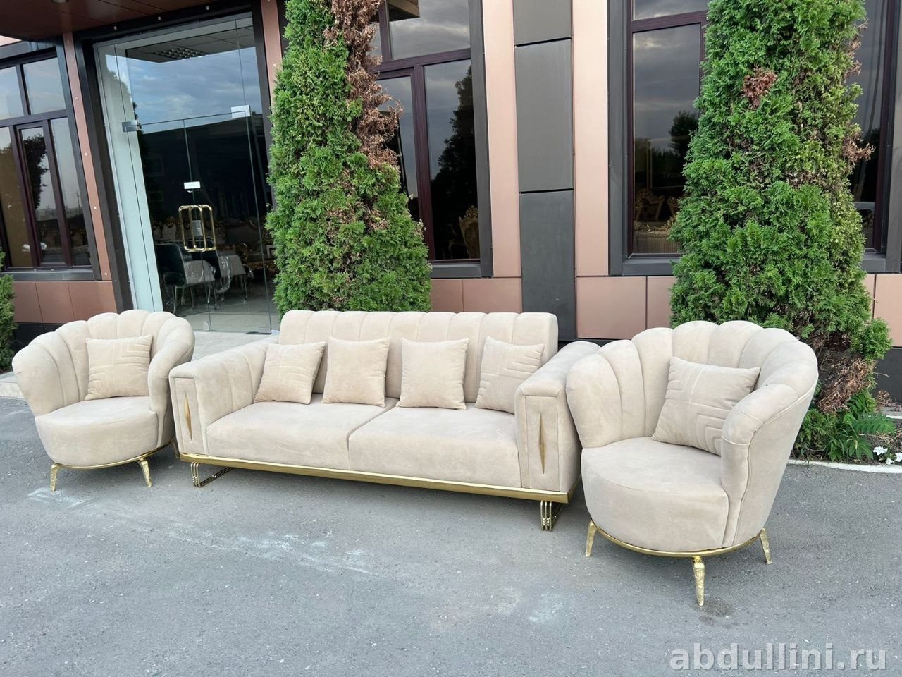 Диван и кресла РОМАШКА бежевого цвета в Дагестане — купить в Дагестане — фото 1