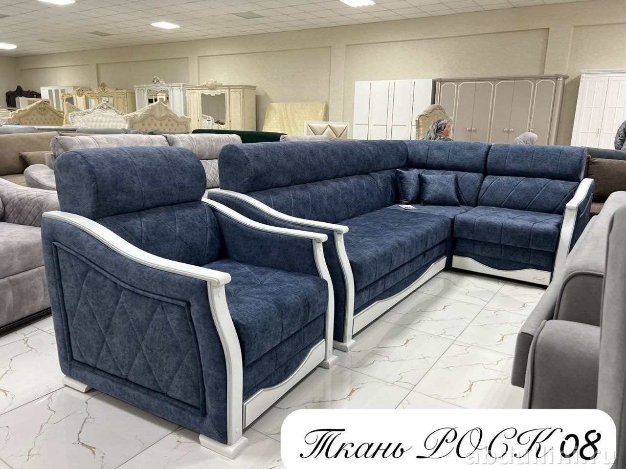 Угловой диван Леон с креслом и пуфиком — купить в Дагестане Леон (люкс) — купить в Дагестане — фото 1