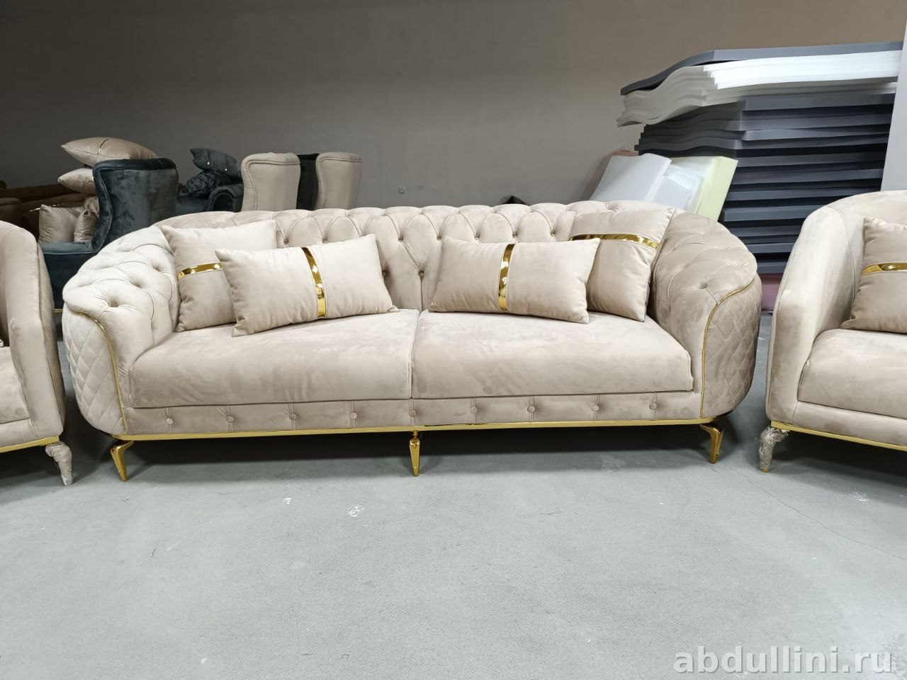 Гостиный гарнитур Bellona 1335: диван и 2 кресла с капитоне — купить в Дагестане — фото 2
