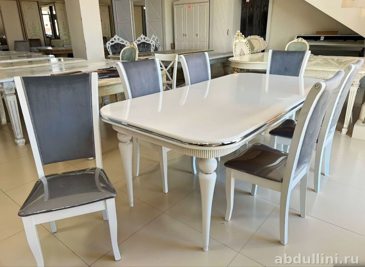Обеденный комплект 1375: стол и 8 стульев в Дагестане (раскладной) — купить в Дагестане