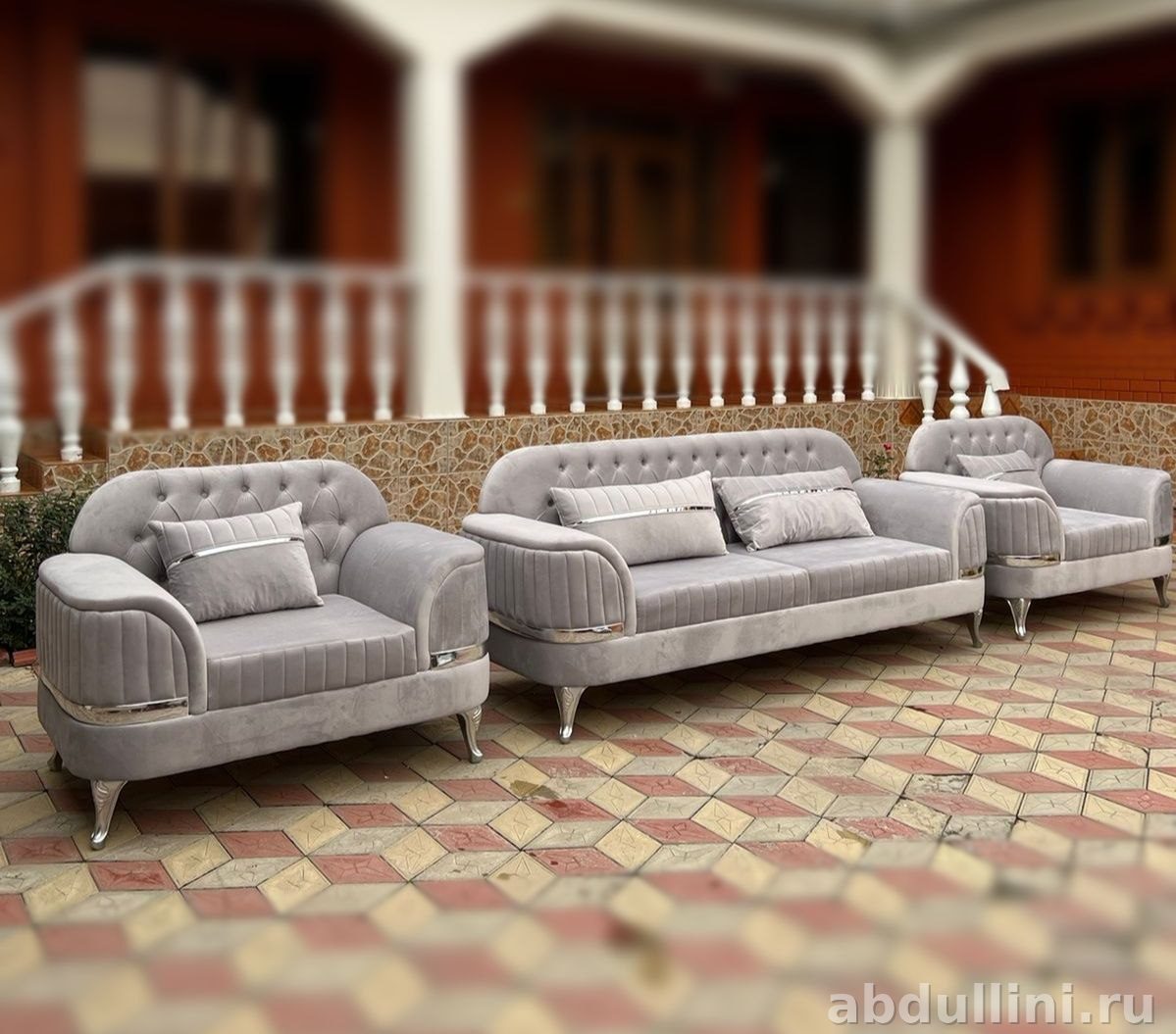 Диван и кресла Манго 1447 в сером цвете — купить в Дагестане — купить в Дагестане — фото 1