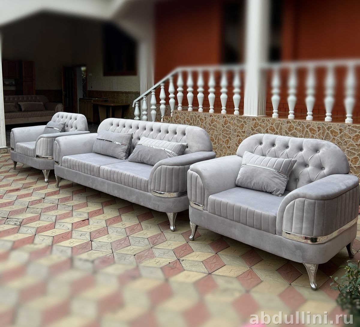 Диван и кресла Манго 1447 в сером цвете — купить в Дагестане — купить в Дагестане — фото 2