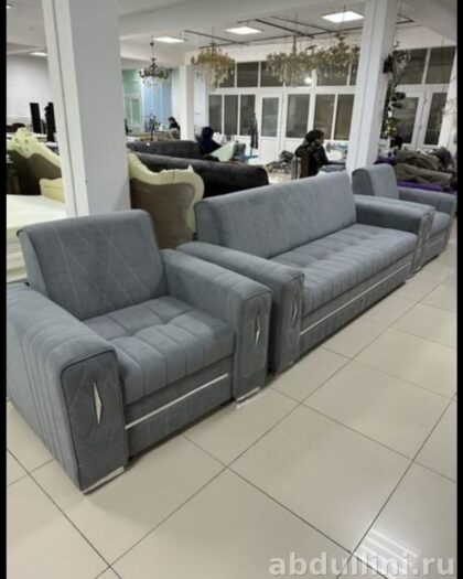 Диван 1557 серый с металлическими вставками купить в Дагестане — купить в Дагестане