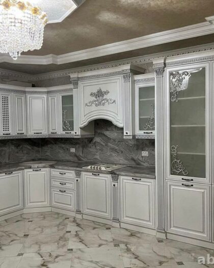 Кухня Венеция белое серебро от производителя в Дагестане (белое серебро) — купить в Дагестане — фото 1