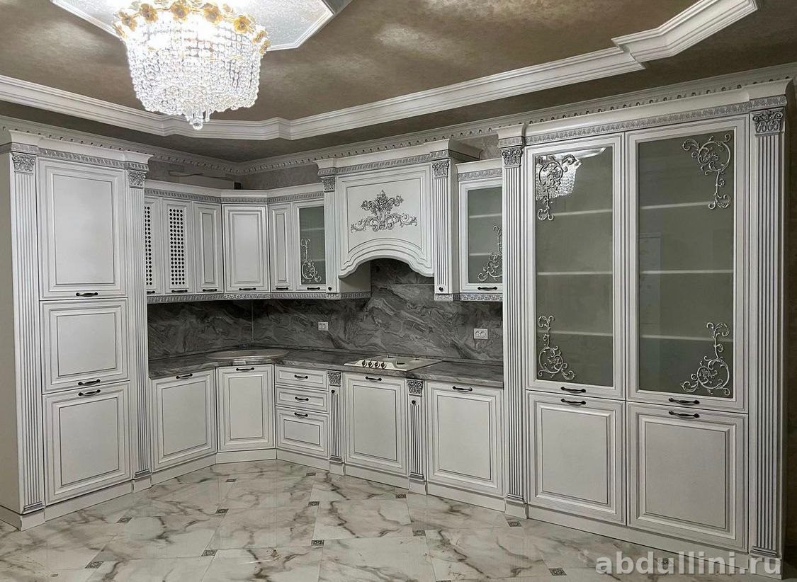 Кухня Венеция белое серебро от производителя в Дагестане (белое серебро) — купить в Дагестане — фото 1