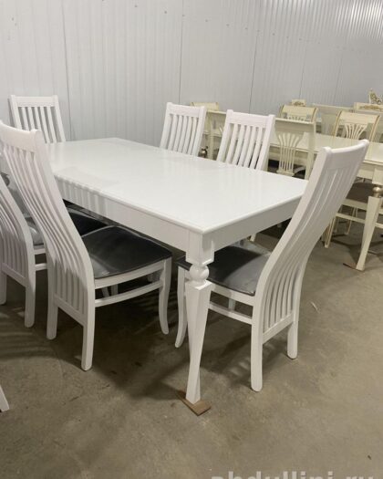 Раздвижной стол и стулья в белом цвете купить в Дагестане (раздвижной) — купить в Дагестане