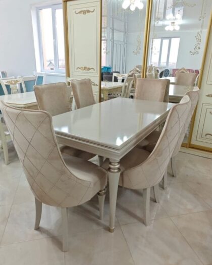 Обеденный комплект 2011: стол и стулья в стиле неоклассика — купить в Дагестане — фото 1
