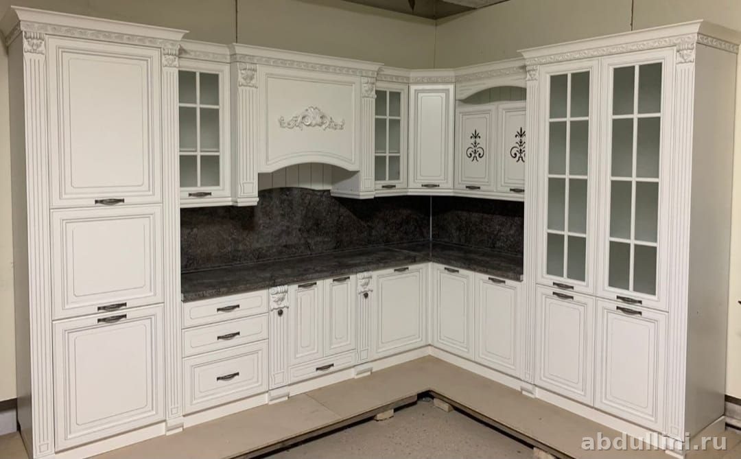 Кухня Кальяри Бьянка 40 белый патина серая — купить в Дагестане — купить в Дагестане