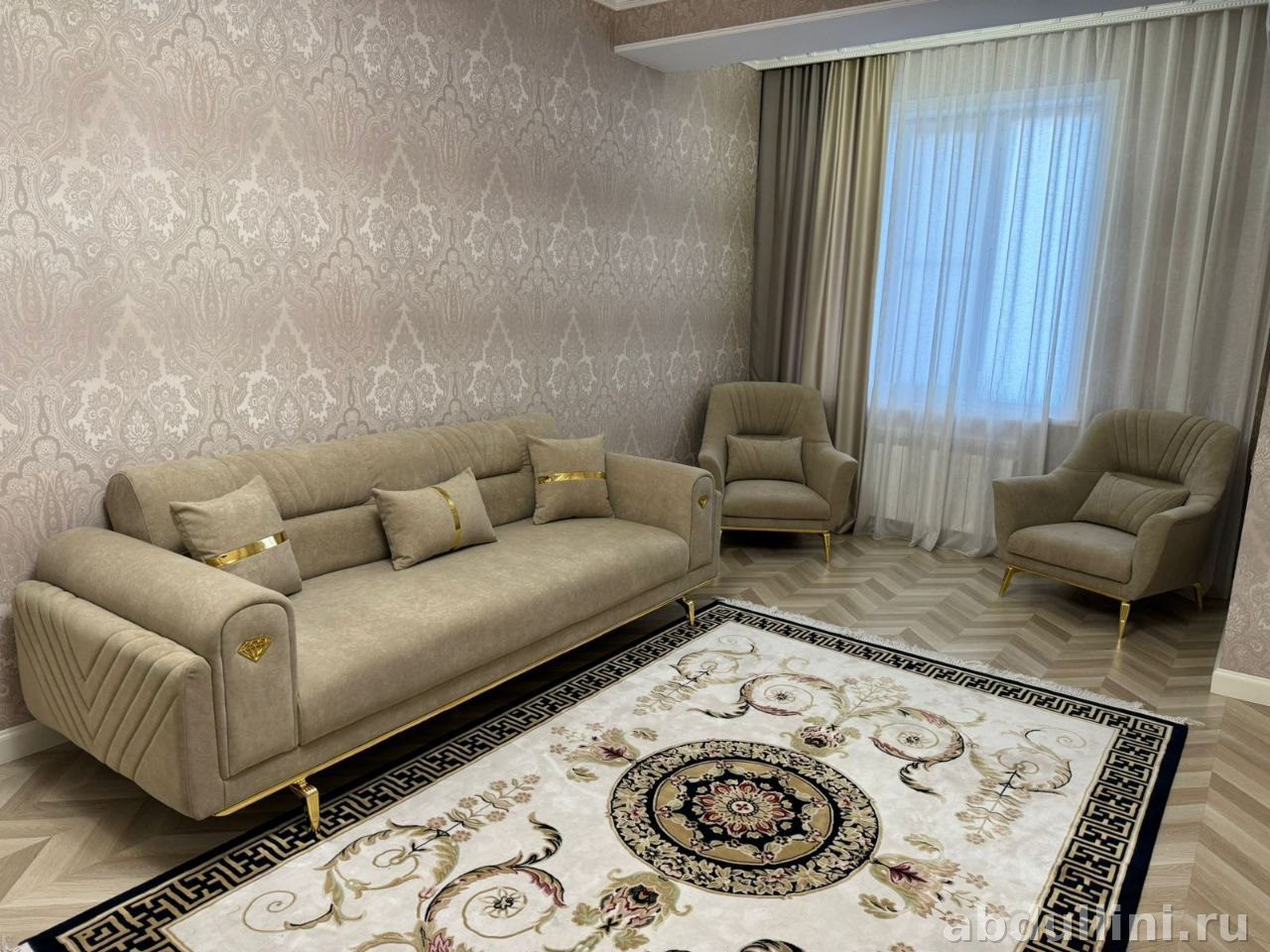 Мебель 2048 Марсель: диван и кресла в бежевом цвете