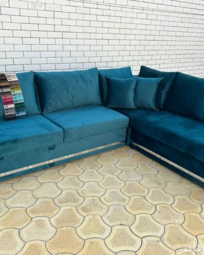 Угловой диван 2090 бирюзовый с механизмом трансформации — купить в Дагестане — фото 1