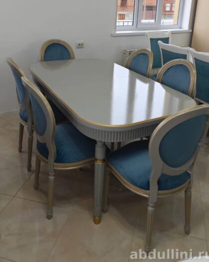 Стол Рифленка с раздвижным механизмом и стульями — купить в Дагестане — фото 1