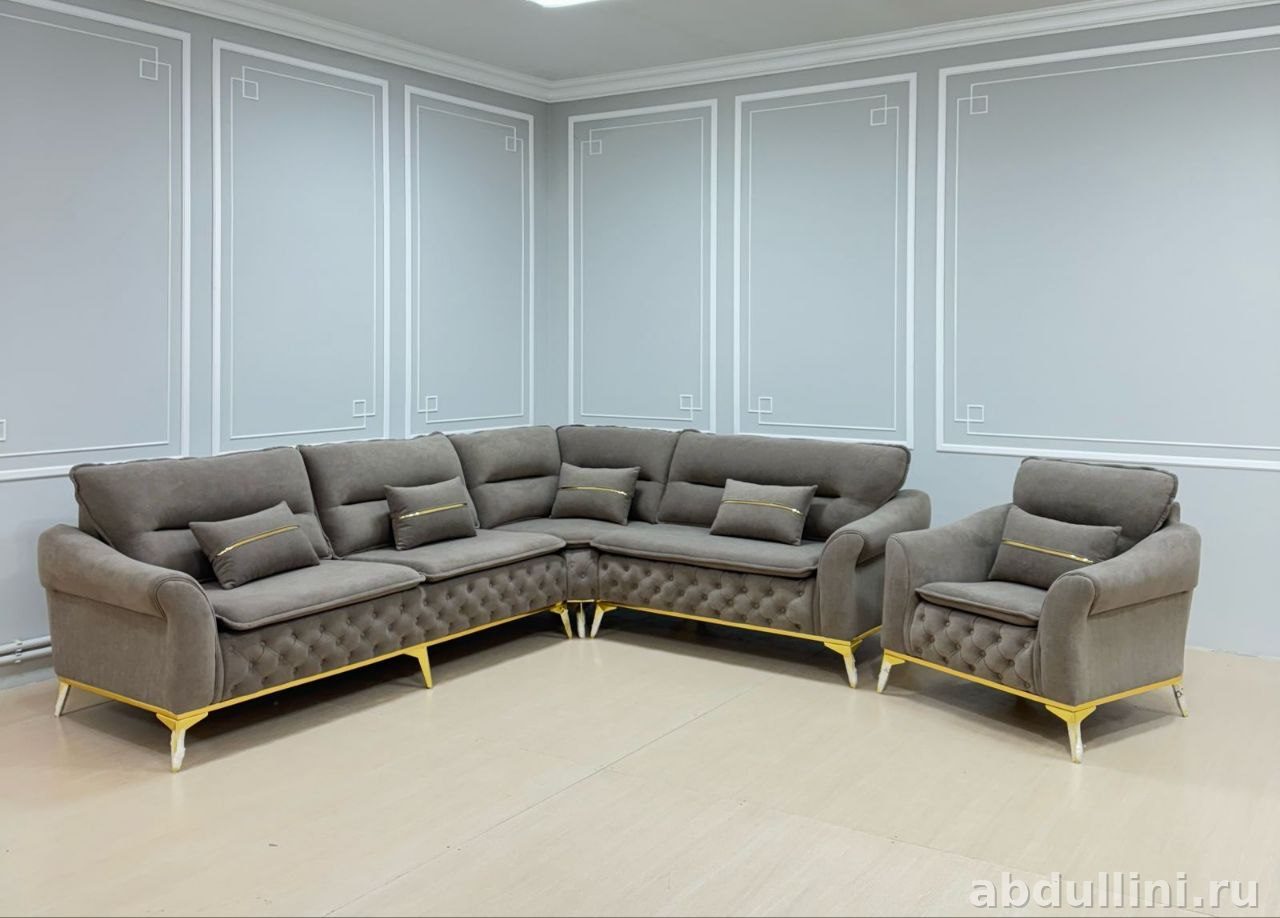 Диван Эмилия 2200 с креслом и подушками в Дагестане — купить в Дагестане — фото 1