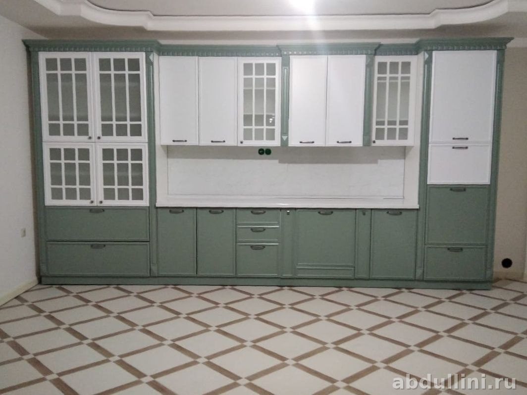 Кухня 'Луна' 2205 — белый/олива, производство Арида — купить в Дагестане