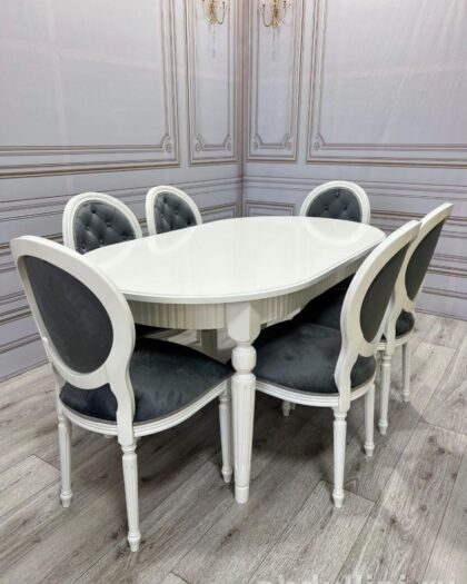 Обеденный стол и стулья 2246 в стиле неоклассика купить в Дагестане (2246) — купить в Дагестане — фото 1