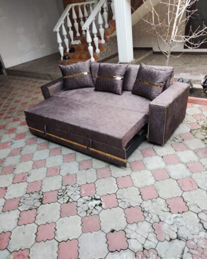 Диван 2255 серо-лиловый с золотистой отделкой — купить в Дагестане — купить в Дагестане — фото 1