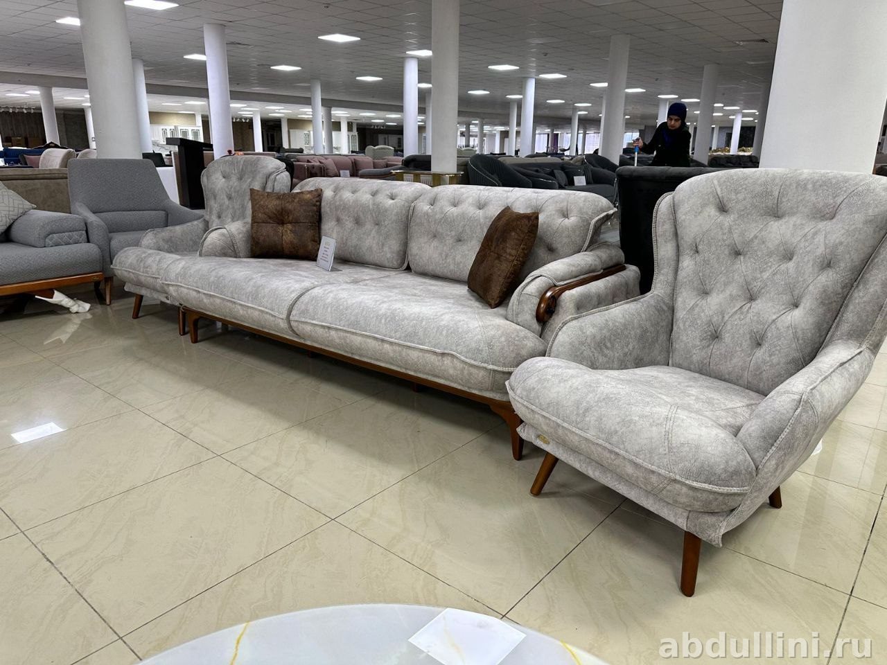 Комплект мебели 2264: диван и кресло в современном стиле (Хилтон) — купить в Дагестане