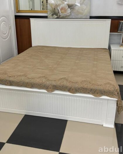 Кровать 2270 с рельефным изголовьем, белая, 180x200 — купить в Дагестане