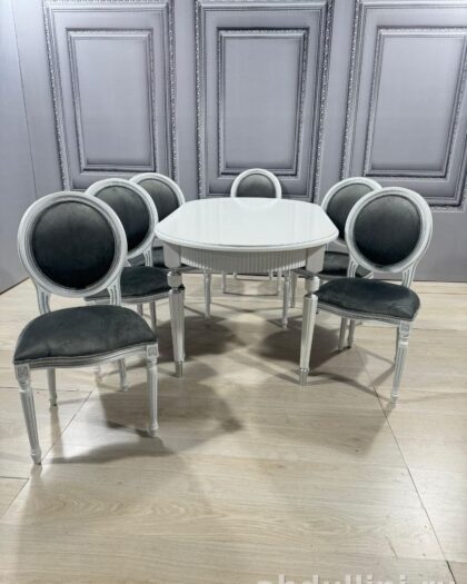 Обеденный стол «Рифленка» и стулья «Медальон» купить в Дагестане — купить в Дагестане — фото 1