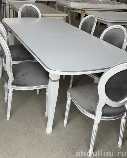 Раздвижной стол с 6 стульями в стиле неоклассика — купить в Дагестане — купить в Дагестане