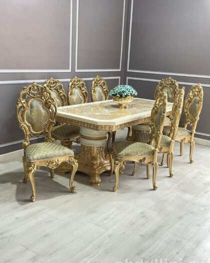 Обеденный комплект 2379: стол и стулья в стиле барокко — купить в Дагестане — фото 1
