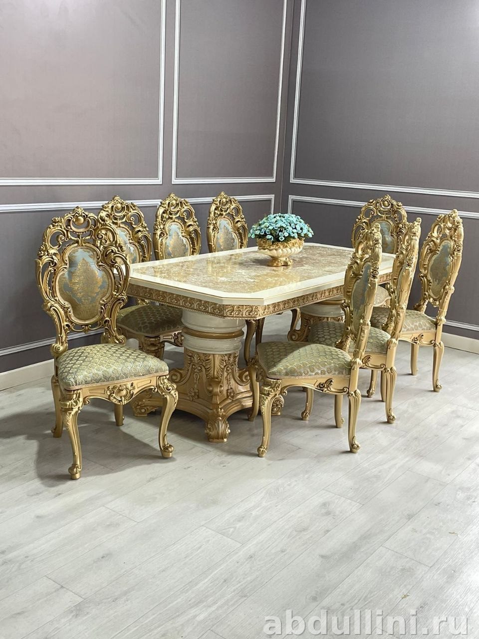 Обеденный комплект 2379: стол и стулья в стиле барокко — купить в Дагестане — фото 1