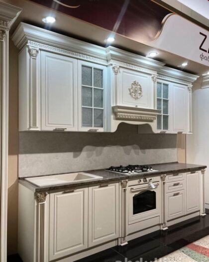 Кухня Валенсия 3м — светлый крем с золотом | Дагестан — купить в Дагестане — фото 1