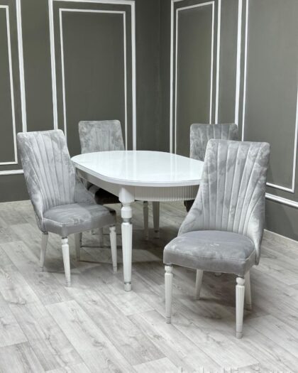 Стол 2732 с овальной столешницей и стулья Сурен купить в Дагестане (рифленый овал) — купить в Дагестане — фото 1