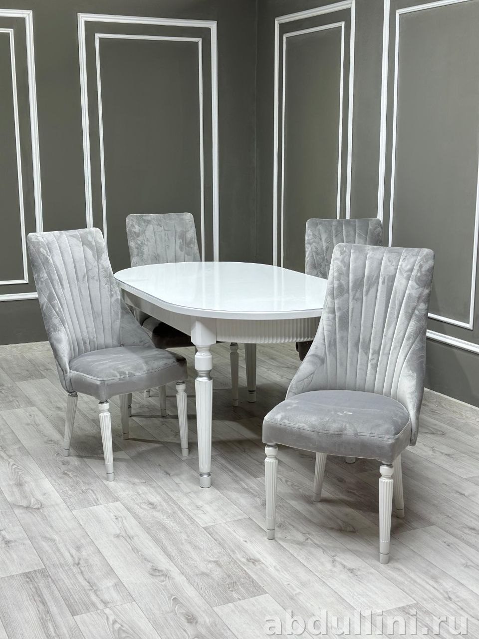 Стол 2732 с овальной столешницей и стулья Сурен купить в Дагестане (рифленый овал) — купить в Дагестане — фото 1