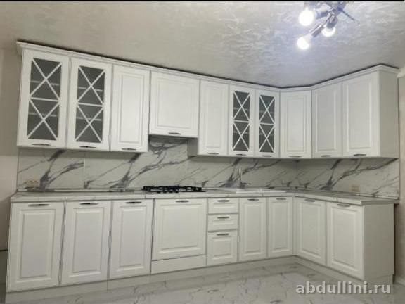 Кухня Лилу угловая 3050 — белая матовая, неоклассика — купить в Дагестане — фото 1