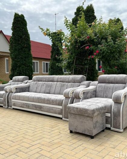 Диван с креслами и пуфами 3066 — купить в Дагестане — купить в Дагестане — фото 1