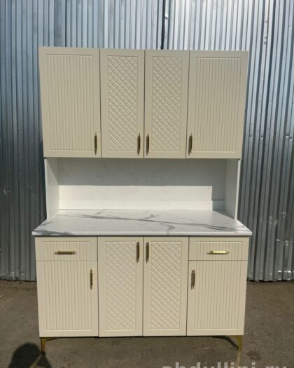 Кухонный буфет 3207 бежевый с мраморной столешницей в Дагестане цвет — купить в Дагестане — фото 1