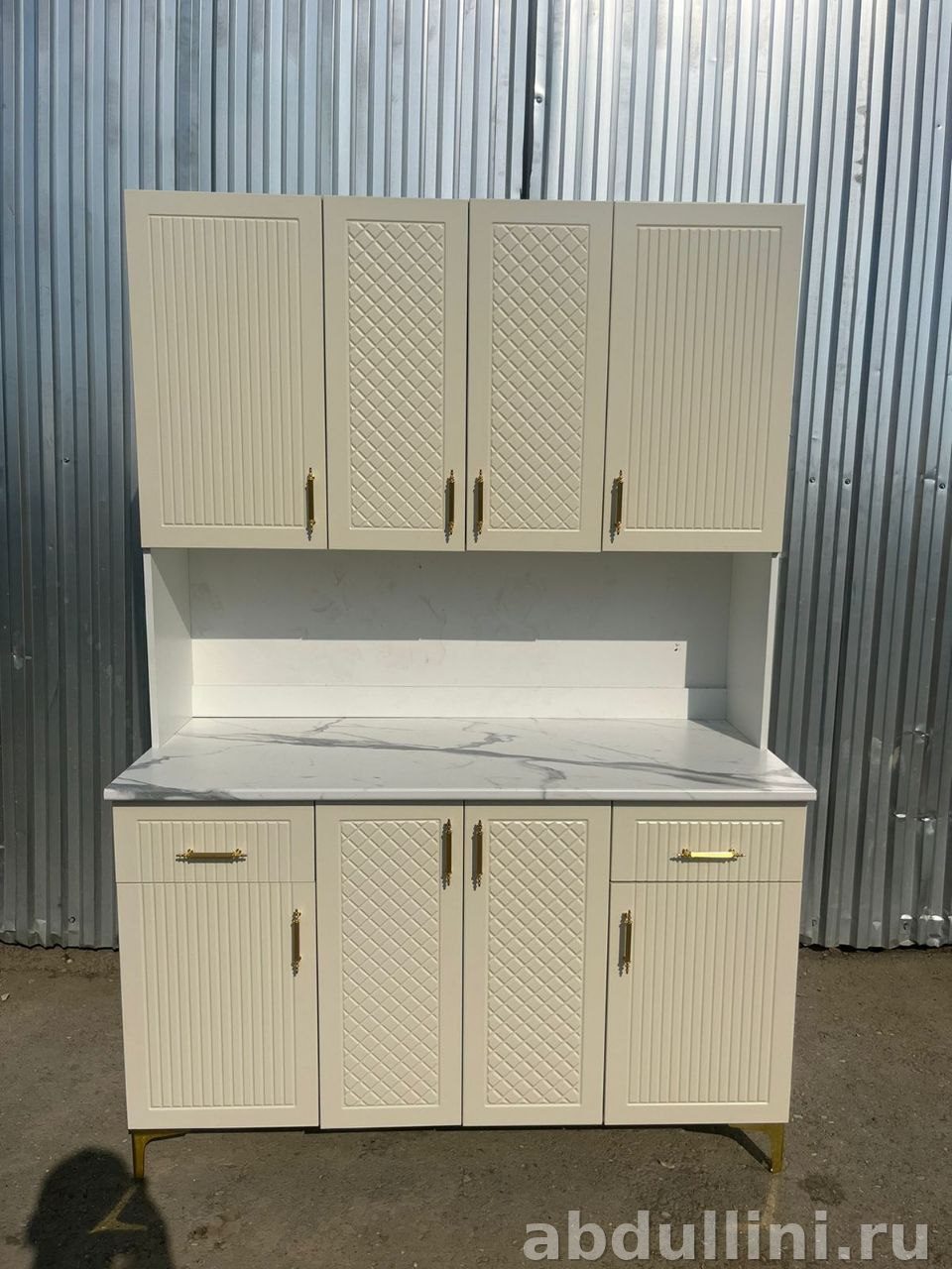 Кухонный буфет 3207 бежевый с мраморной столешницей в Дагестане цвет