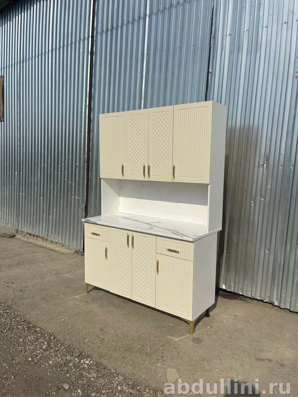 Кухонный буфет 3207 бежевый с мраморной столешницей в Дагестане цвет — купить в Дагестане — фото 2