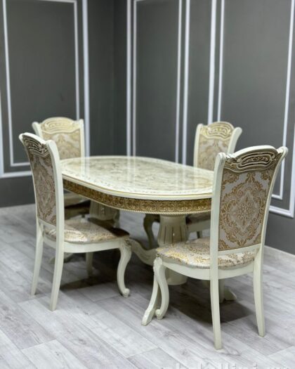 Стол раздвижной с мраморной столешницей и стулья Банан в Дагестане (раздвижной) — купить в Дагестане — фото 1