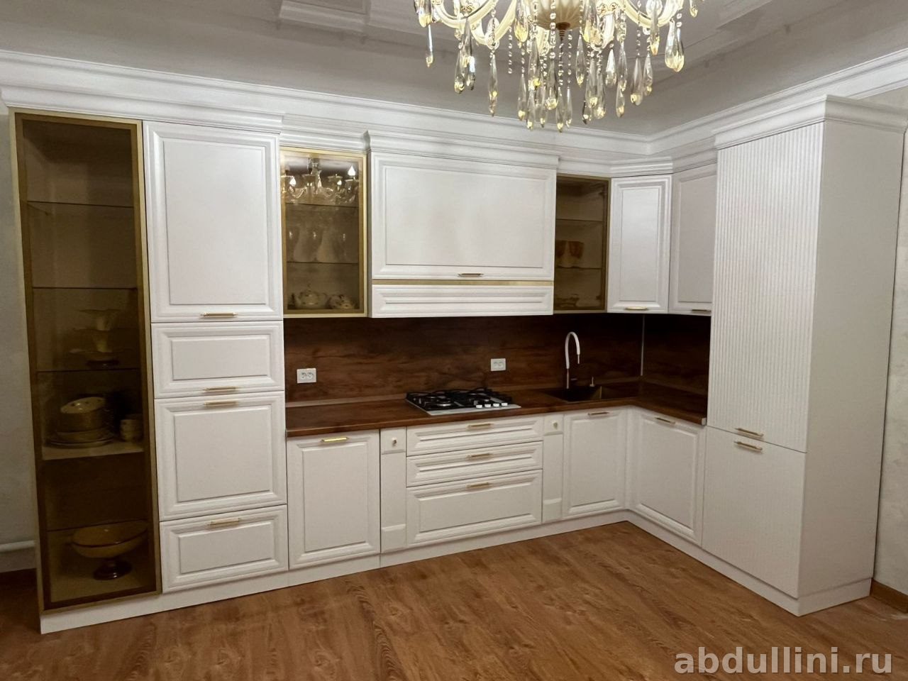 Кухня «Анна» 390/180 в белом и золоте — купить в Дагестане (390/180) — купить в Дагестане