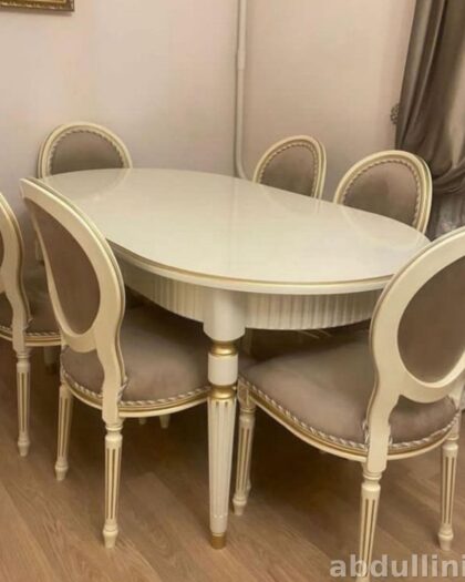Стол «Рифленка» с 6 стульями — мебель в стиле неоклассика — купить в Дагестане