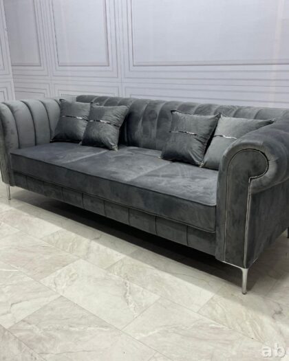 Диван Честер серый с подушками — купить в Дагестане — купить в Дагестане