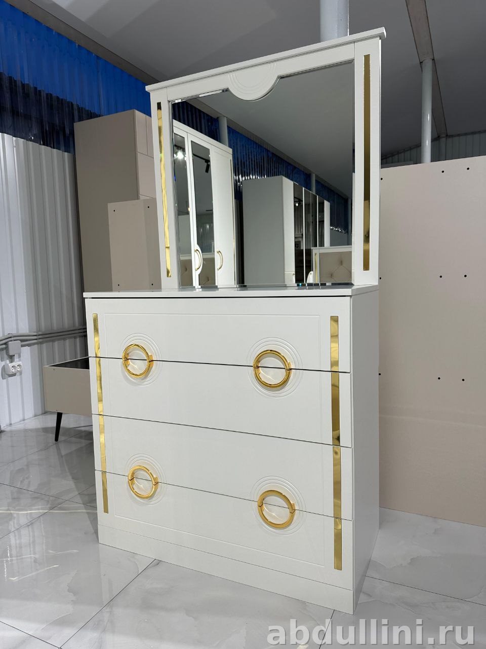 Спальня Одрина белая с золотом — купить в Дагестане — купить в Дагестане — фото 4