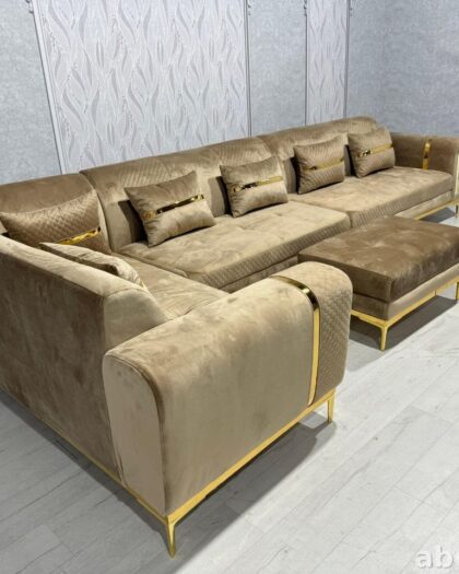 Угловой диван «Оптима» с пуфом — купить в Дагестане — купить в Дагестане