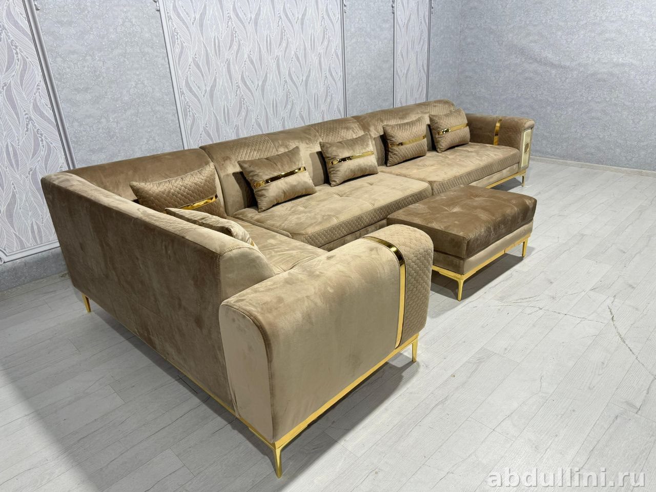 Угловой диван «Оптима» с пуфом — купить в Дагестане — купить в Дагестане