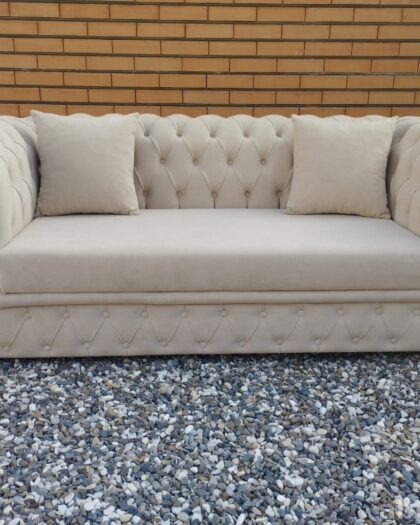 Диван Честер 3435 — кремовый с капитоне, Дагестан — купить в Дагестане — фото 1