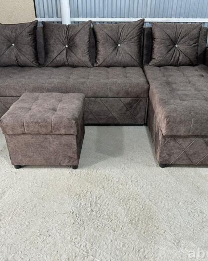 Диван 'Крокодил' в Дагестане — угловой, коричневый, с ящиками — купить в Дагестане — фото 1