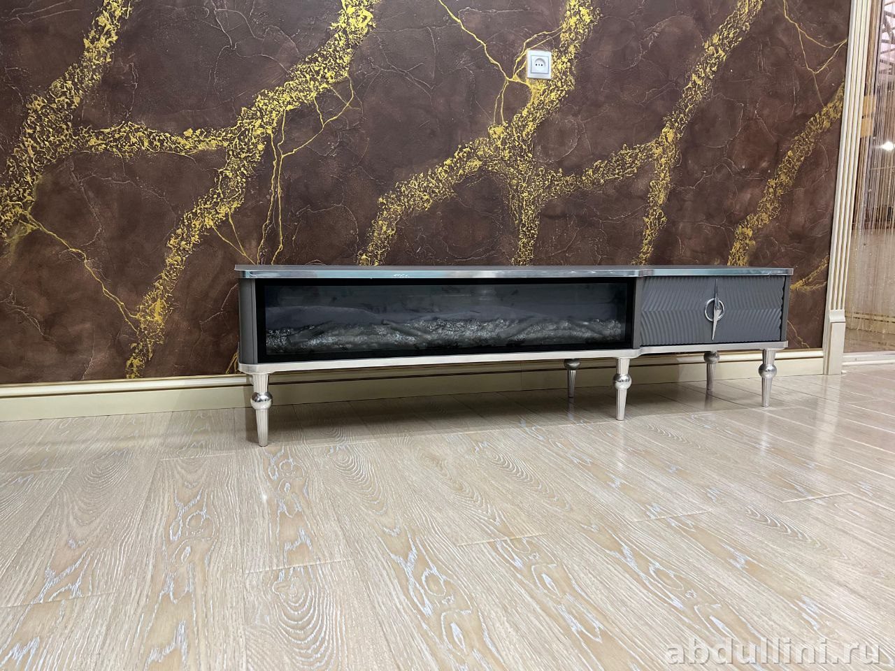 Тумба под телевизор «Дерья» 160 см, серый/серебро — купить в Дагестане — купить в Дагестане — фото 1