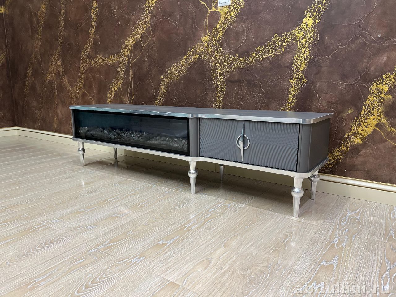 Тумба под телевизор «Дерья» 160 см, серый/серебро — купить в Дагестане — купить в Дагестане — фото 2