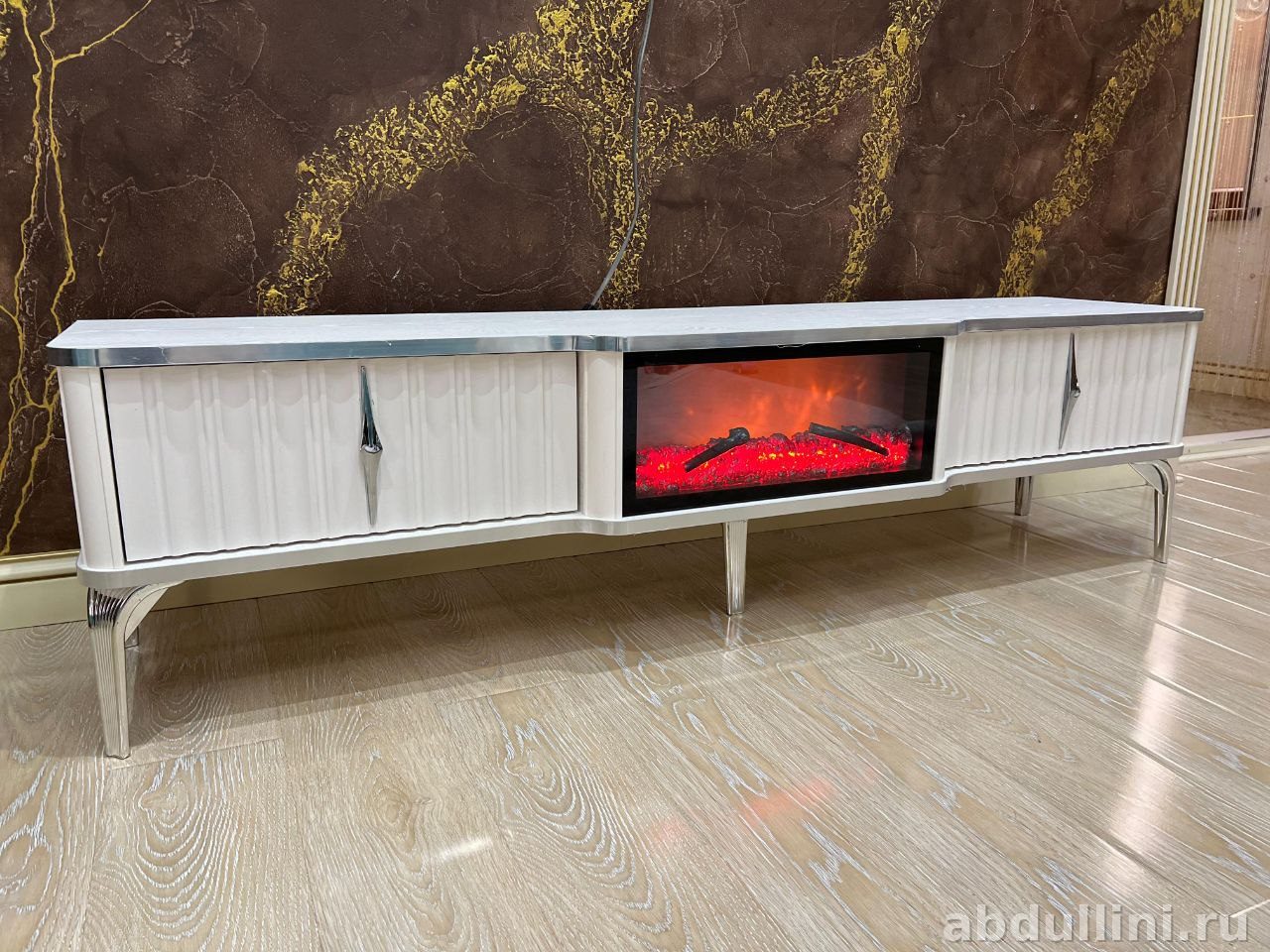 Тумба под телевизор Pera 160 см Белый/серебро | Купить в Дагестане (белый) — купить в Дагестане — фото 1