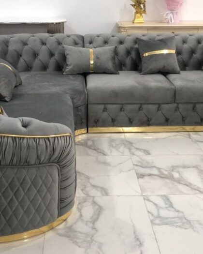 Турецкий угловой диван в сером цвете — купить в Дагестане — купить в Дагестане