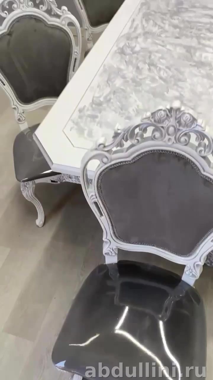 Стол Голд раздвижной и стулья Мини-Шейх — купить в Дагестане Белый/серебро — купить в Дагестане — фото 5