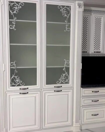 Кухня «Венеция» — белая с золотом, производство «Фараон-GOLD» белое золото — купить в Дагестане