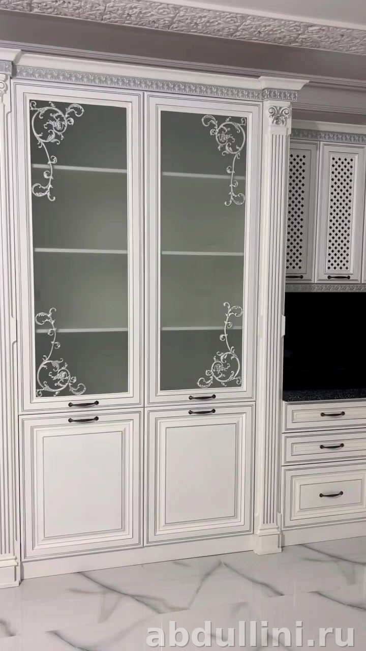 Кухня «Венеция» — белая с золотом, производство «Фараон-GOLD» белое золото — купить в Дагестане