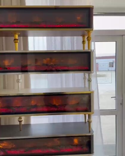 ТВ Тумба Asel с камином — купить в Дагестане | Мебель от производителя — купить в Дагестане